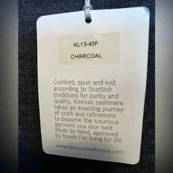 Kinross Cashmere Charcoal Solid Scottish Tank Womens Sz L Style KL13-43F - Picture 6 of 6